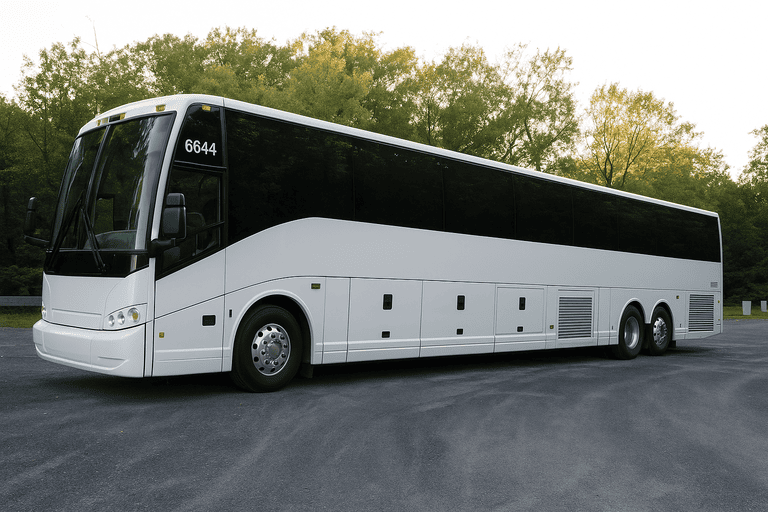 exterior of Charter Bus Rental Fairfield coach bus